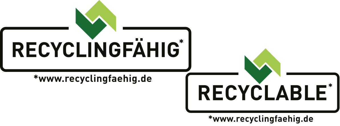 Unser Logo "Recyclingfähig/Recyclable"